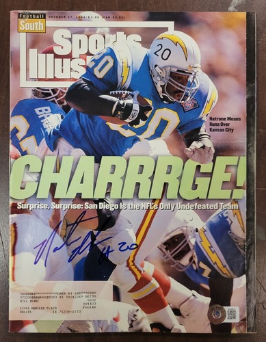 Natrone Means Signed Sports Illustrated Mag 10/17/94 San Diego Chargers Beckett  - Afbeelding 1 van 4