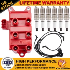 Ignition Coil & Iridium Spark Plug & Wire For Ford Mustang 3.8L 3.9L 2001-2004