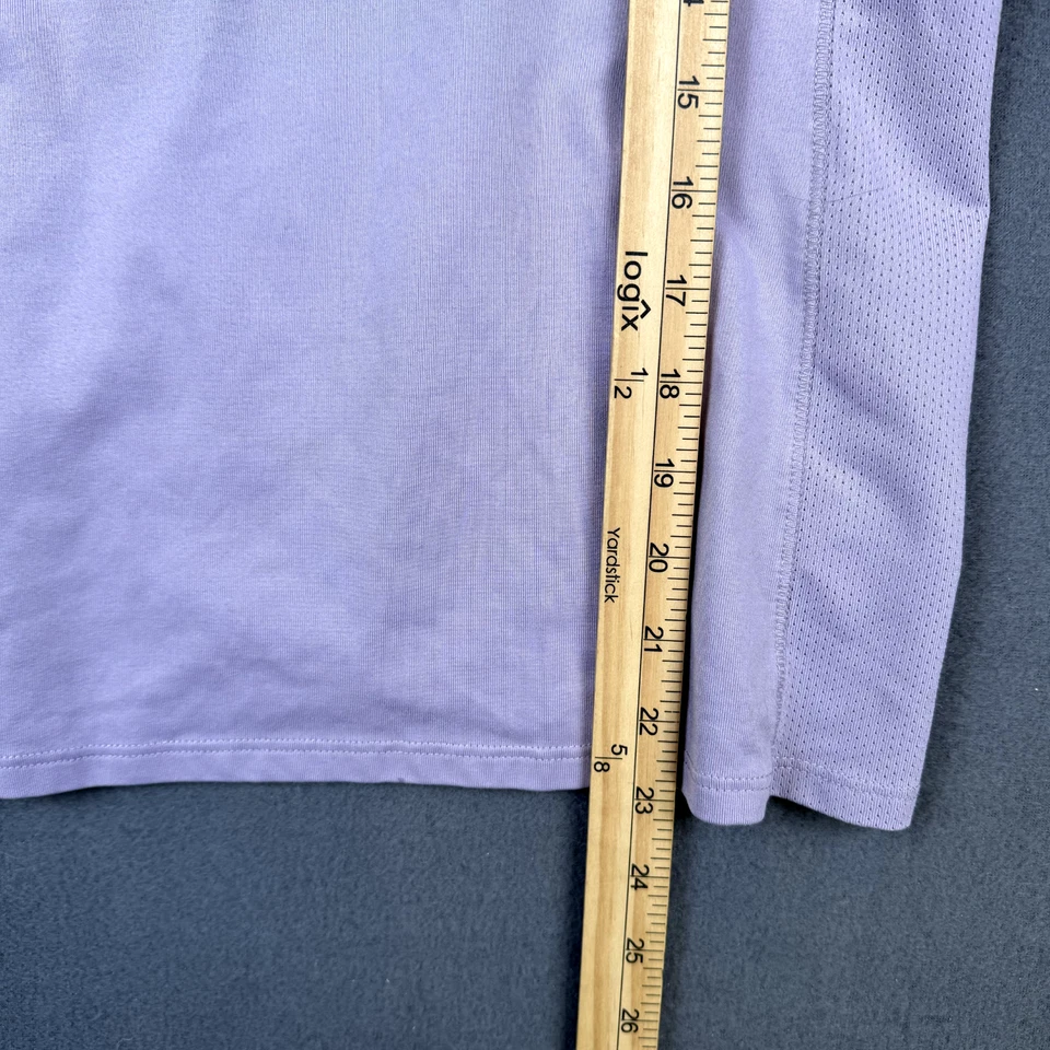 Camiseta Pullover Alo Yoga Coolfit Malla Púrpura Sólida Espalda y Laterales Mediana Foto 4 de 4