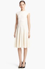 ALEXANDER MCQUEEN Beige Full Skirt Jacquard Knit Dress Sz:M Retail $2,460 NEW