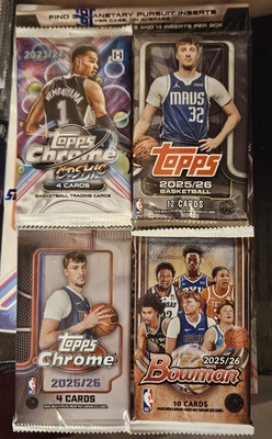 2025/26 Topps Chrome Bowman Basketball 4 Pack Lot + 2023 Cosmic Wemby Flagg