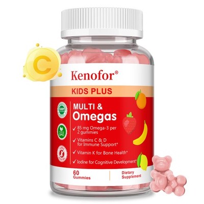 Kids Plus Multi Omegas Gummy Bone Brain Focus Health Cognitive Development 60 CT