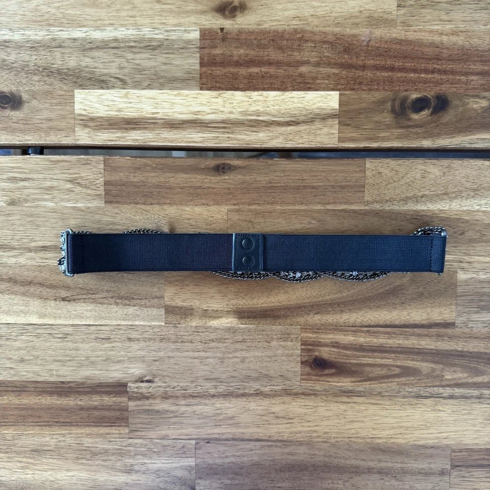 J. Cinturón elástico trenzado Crew para mujer con estrás Gunmetal talla XS-S Preppy Foto 4 de 4