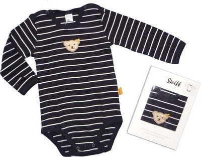 NEU - STEIFF langarm Body im Geschenkkarton in marine/weiß Streifen 8743