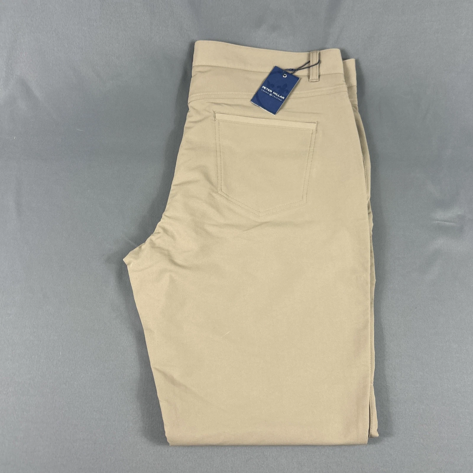 Peter Millar Golf Pants Crown Crafted 40 x 34 Dark Sand Beige NWT MSRP $149