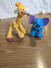 Fisher Price Amazing Animals Giraffe Elephant Sensory Click Clack Toy Lot VTG