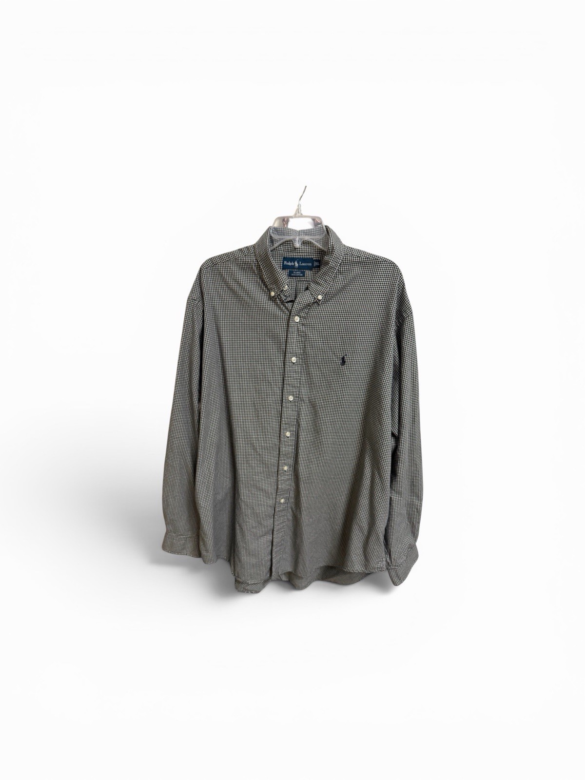 Ralph Lauren Blake XL Black/White Check Button-Down Long Sleeve Cotton Shirt