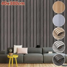 Modern Wooden Slat Wall Panel 3D Effect Wood Veneer PVC Background Wall Decor