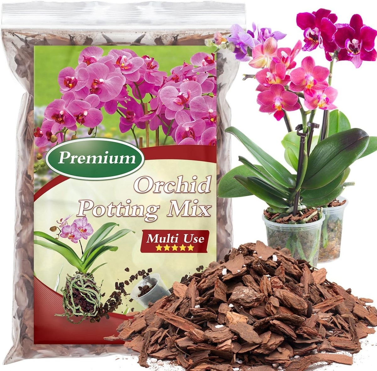 Orchid Bark Potting Mix, Orchid Potting Mixture of Pine Bark and  Perlite,Good... | eBay