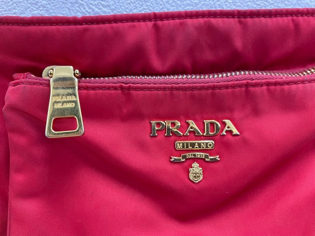 Prada Red Nylon Shoulder Bag Authentic BT0693 Crossbody Purse with Pouch thumbnail 6