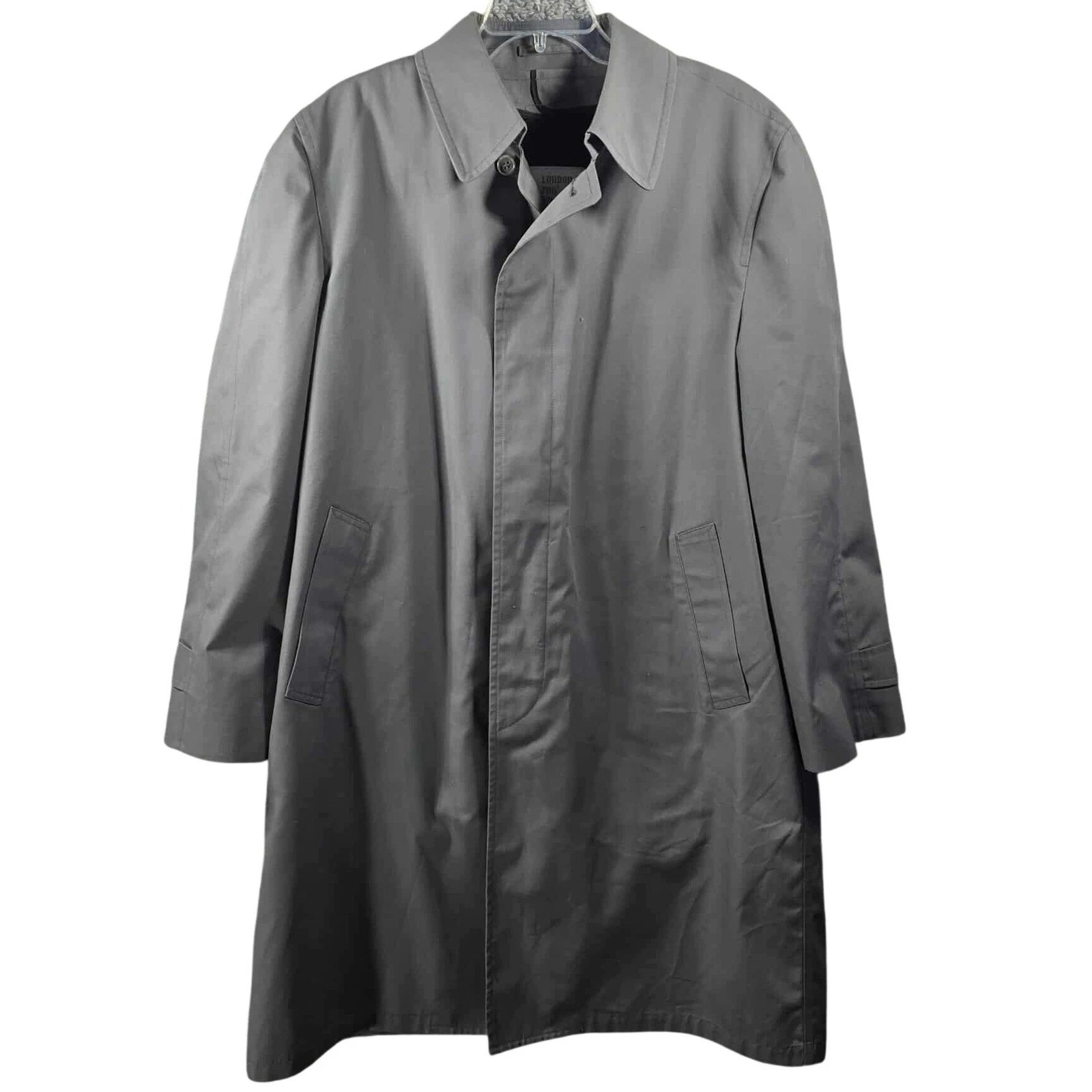 London Fog Maincoats Thinsulate Lined Gray Trench Coat Men Large