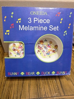 NEW! 2006 ONEIDA (3) Piece Melamine Set (Kids Dish Set)