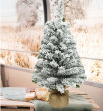 45cm Small Snowy Table Christmas Tree Natural Jute Bag Compact Artificial Tree