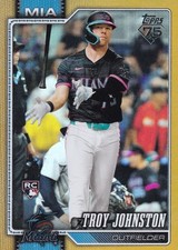 Troy Johnston 2026 Topps Gold Holo Foil Rookie Card #317 RC 7/50 Marlins Rockies