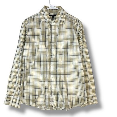 Apt 9 Shirt Mens XL X Large Gold Plaid Longsleeve Button Down Shirt