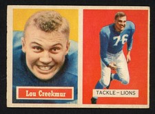 1957 Topps LOU CREEKMUR Detroit Lions #20 EX Condition (2)