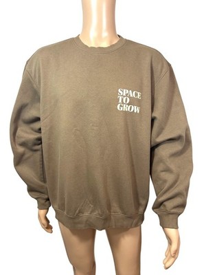 H&M Men  Space To Grow  Brown Sweatshirt XL Crewneck Long Sleeve Graphic Casual