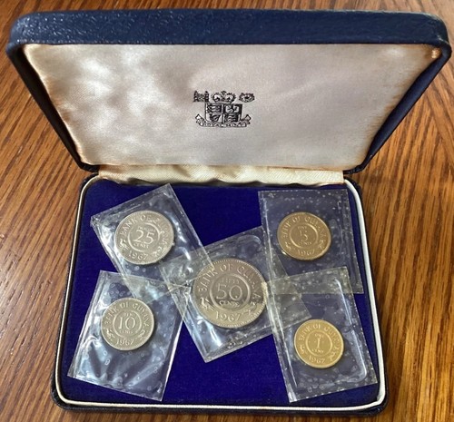 1967 GUYANA - FIRST OFFICIAL PROOF SET (5) - ROYAL MINT - OGP - Mint: 5,100 -RAR