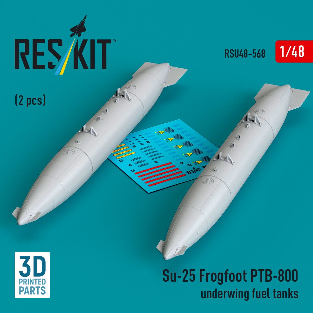 ResKit RSU48-0568 1:48 Su-25 Frogfoot PTB-800 Underwing Fuel Tanks Set (2)