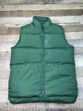 VTG Cabelas Goose Down Vest Mens M Green Puffer Outdoor Winter Fall Hunting Zip