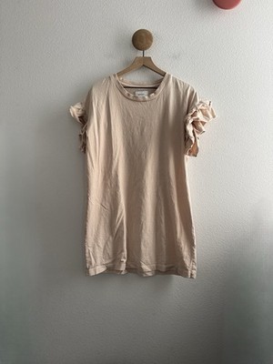 Current Elliott Pink Ruffle Sleeve Tshirt Dress