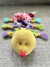 Vintage Russ Baby Caterpillar Rattle Plush Pastel ColorBlock Colorful NEW