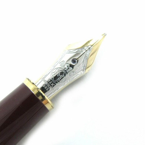Montblanc Meisterstuck Classic Nib 14K F Pix White Star Fountain Pen Bordeaux Go - 第 5/10 張圖片