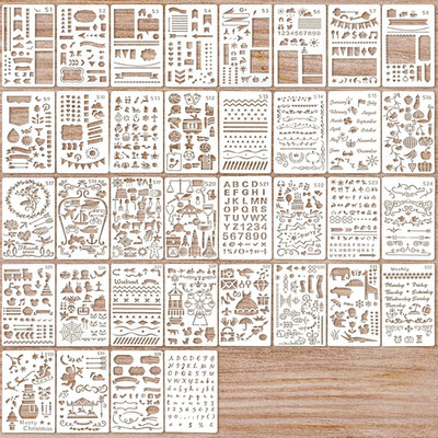 36 Stück Tagebuch Schablonen Journal Stencils Set 7.1 X 4.1 Zoll Malschablonen W