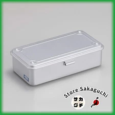 TOYO T-190 Silver Steel Trunk Tool Box Portable Metal Storage Case Made in Japan
