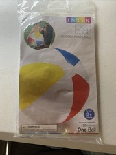 Brand New Intex 20" Glossy Panel Inflatable Beach Ball White Blue Red Yellow