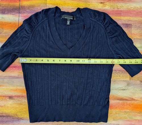 ⭐WHBM Damen Kaschmirmischung Pullover Bluse Oberteil Shirt Ellenbogenärmel gerafft blauXS - Bild 5 von 5