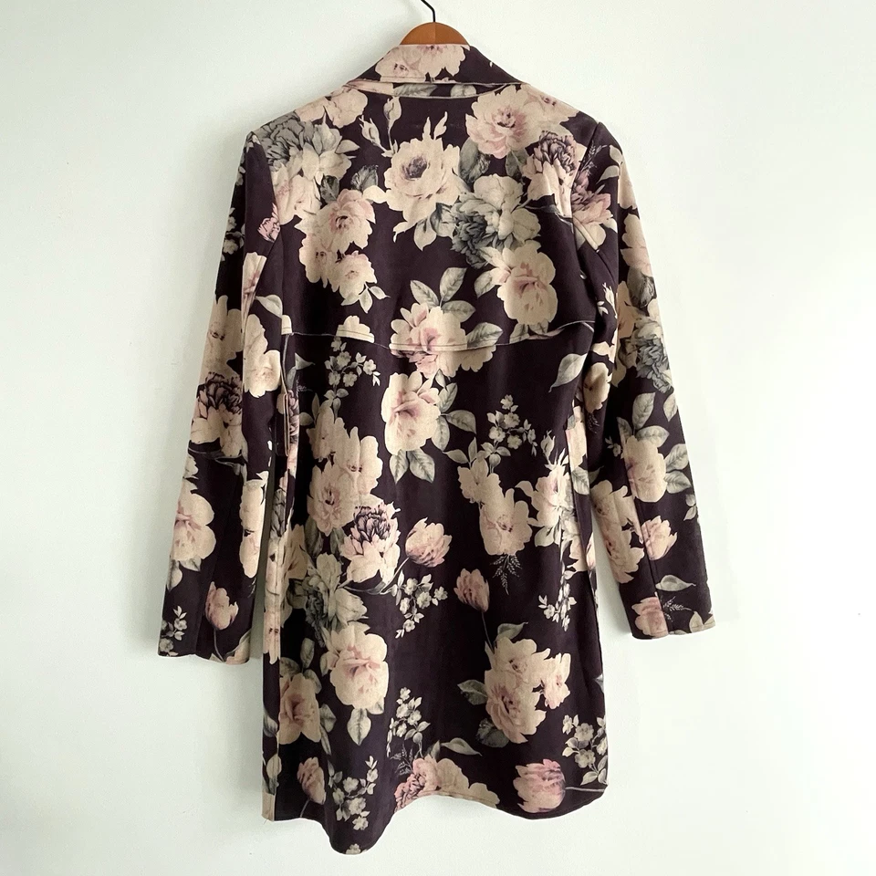 Jaqueta feminina Solitaire Anthropologie floral camurça sintética tamanho M cor ameixa nova com etiquetas - Imagem 2 de 4