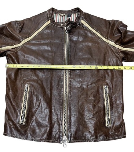 Chaqueta de Motociclista de Cuero Marrón Marcello Pampaloni De Colección Hecha en Italia Para Hombres Talla Grande - Imagen 11 de 14