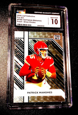 Patrick Mahomes 1/1 Gem Mint 10 Silver Circles Refractor 2024 Leaf Pro Set #1 SP