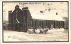 WINTER SLEIGH & ARMORY beaver dam wi c1910 postcard wisconsin real photo rppc