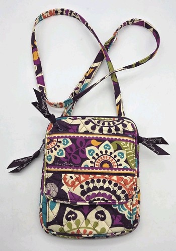 Vera Bradley Purse Plum Crazy Purple Mini Hipster Crossbody Shoulder Bag - Picture 3 of 18