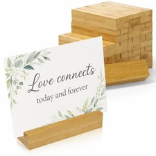 ECENCE 20pcs Wood Place Card Holders, Table Number Stands, Wooden