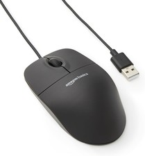 Amazon Basics 3-Button USB Wired Mouse with Scrolling and Tracking - Standard