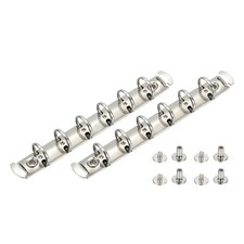 2 Set 0.6" O Ring A7 6 Hole Ring Binder Mechanisms with Switches, 15mm Silver