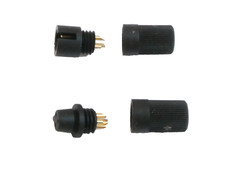 Sub miniature inline connector, old stock in unopened RS Components packets.