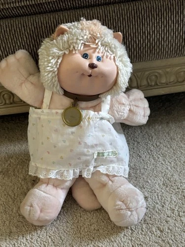 Vintage Cabbage Patch Kids KOOSAS Cat Lion Blonde Pink Toy Plush 1983 15” dress
