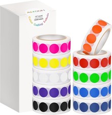 10000 PCS 1/2" Round Color Coding Labels Circle Dot Stickers, 10 Assorted Colors
