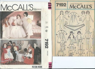 M 7192 sewing pattern 5½'' DOLLHOUSE FAMILY vintage DOLLS & CLOTHES sew Charming