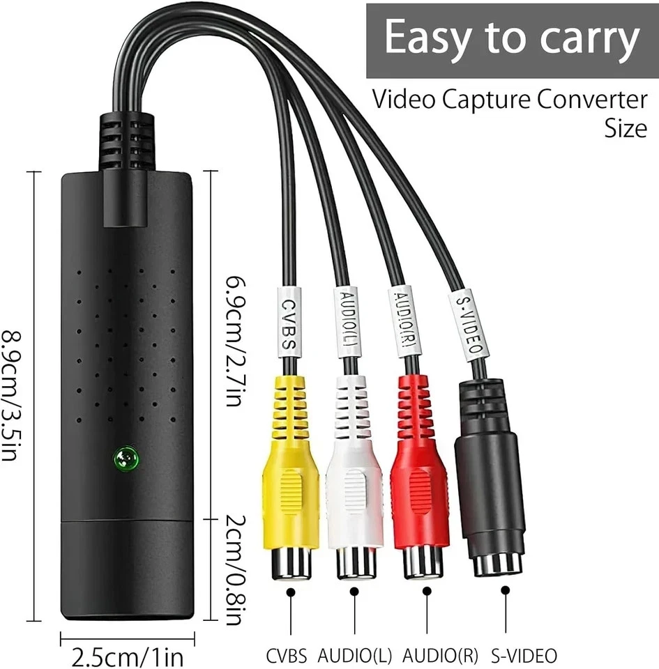 USB 2.0 Video VHS to DVD VCR HDD Converter Scart RCA Cable Adapter Capture Card - Image 3 of 4