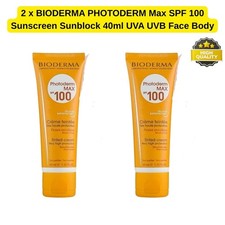 2 x BIODERMA PHOTODERM Max SPF 100 Sunscreen Sunblock 40ml UVA UVB Face Body
