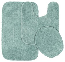 Garland Rug BA01 Traditional Nylon Sea Foam 3 Piece Bathroom Rug Set