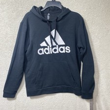 Adidas Golf Men's Fleece Lined Hoodie Spellout Dark Gray/Black Sweatshirt Medium