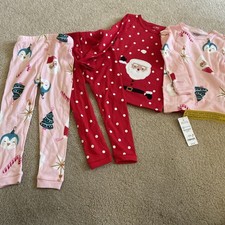 Two Sets 2-piece Girls 2T Christmas Pajamas Carters.