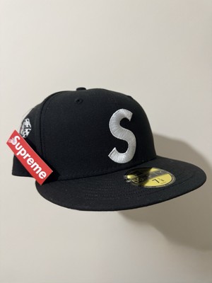 Supreme S Logo Characters New Era Fitted Hat Black 7 1/8 New SS22