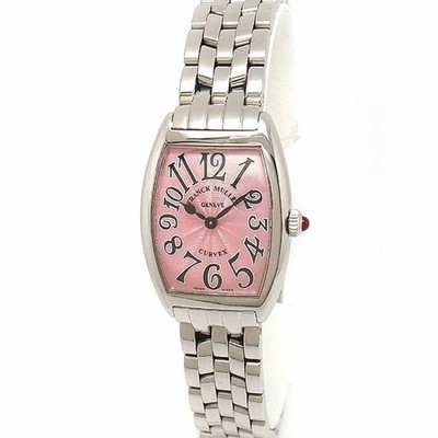 FRANCK MULLER Tono Curvex 1752QZ rosa Gehäusegröße 25 mm gebrauchte Damenuhr ...